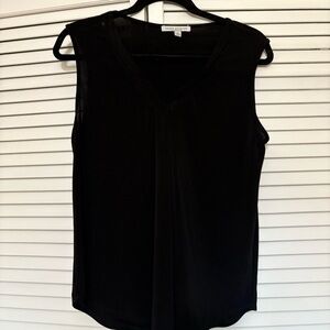 Green Envelope Black Sleeveless Blouse